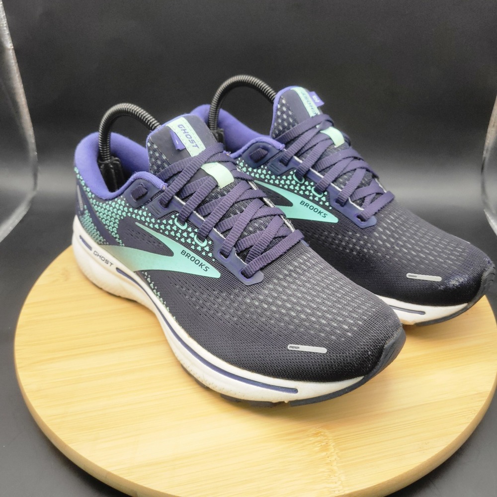 Brooks Ghost 14 Womens Running Shoes 9.5 Blue Teal Purple 1203561B446 Sneaker